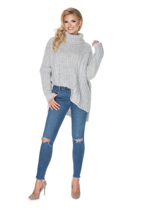 Grey Turtleneck in Sweaters, Pullovers, Jumpers, Turtlenecks, Boleros, Shrugs with Acrylic, Polyamide, Polyester and Wool