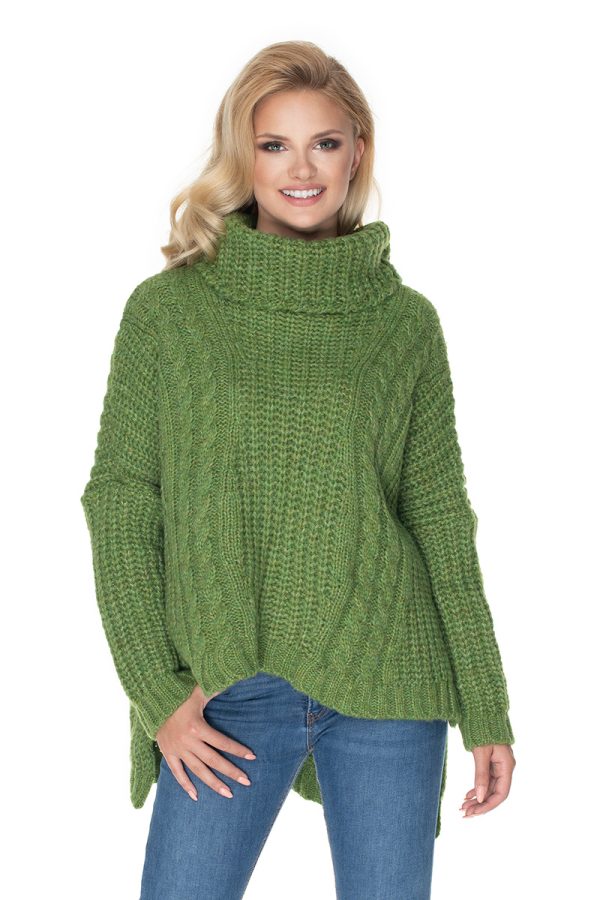 Green Turtleneck in Sweaters, Pullovers, Jumpers, Turtlenecks, Boleros, Shrugs with Acrylic, Polyamide, Polyester and Wool
