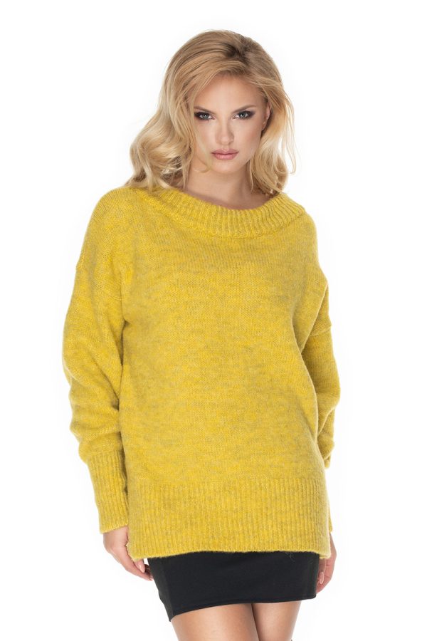 Yellow Jumper in Sweaters, Pullovers, Jumpers, Turtlenecks, Boleros, Shrugs with Acrylic, Polyamide, Polyester and Wool