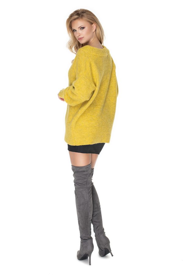 Yellow Jumper in Sweaters, Pullovers, Jumpers, Turtlenecks, Boleros, Shrugs with Acrylic, Polyamide, Polyester and Wool