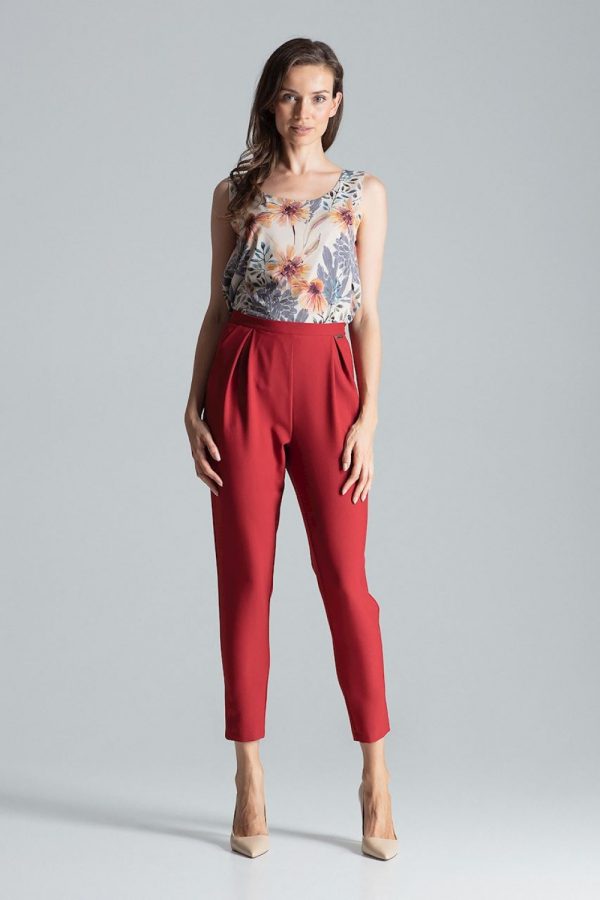 Red Women Trousers in Pants, Trousers, Shorts with Polyester