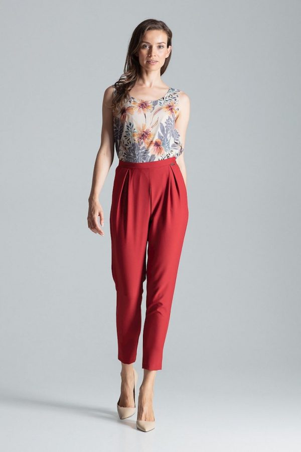 Red Women Trousers in Pants, Trousers, Shorts with Polyester