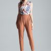 Brown Women Trousers in Pants, Trousers, Shorts with Polyester