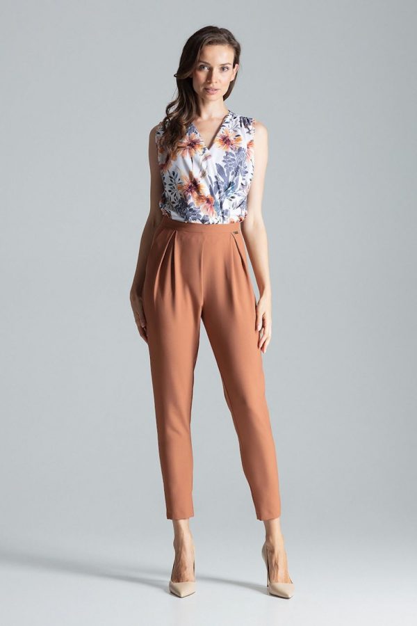 Brown Women Trousers in Pants, Trousers, Shorts with Polyester