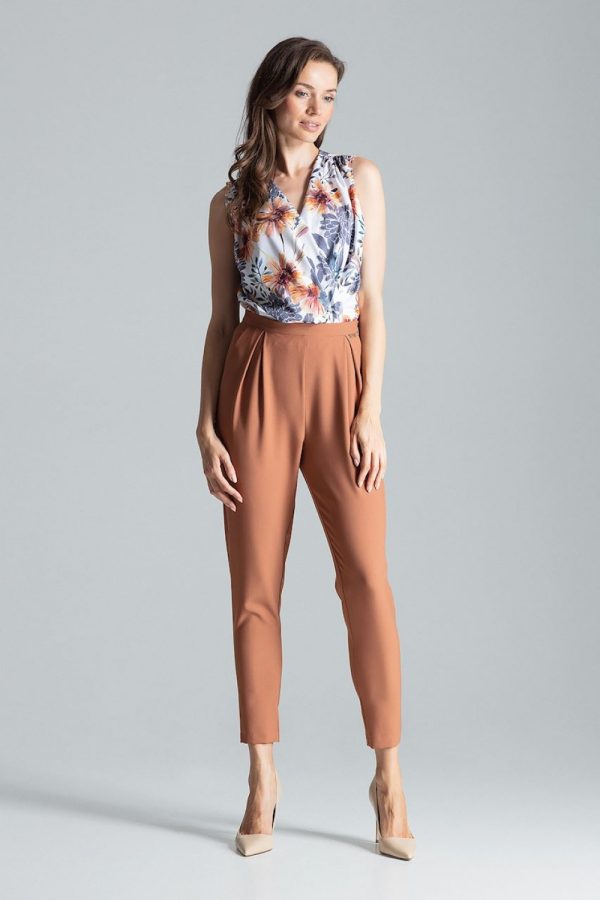 Brown Women Trousers in Pants, Trousers, Shorts with Polyester