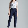 Navy Blue Women Trousers in Pants, Trousers, Shorts with Polyester