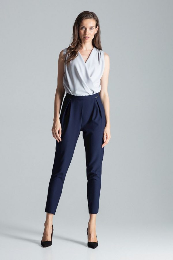 Navy Blue Women Trousers in Pants, Trousers, Shorts with Polyester