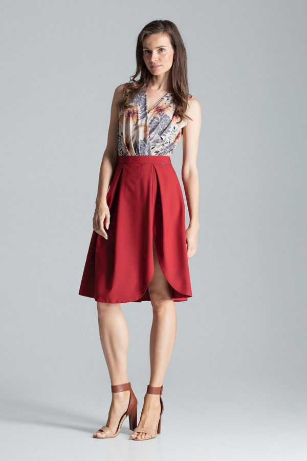 Red Skirt in Skirts with Polyester