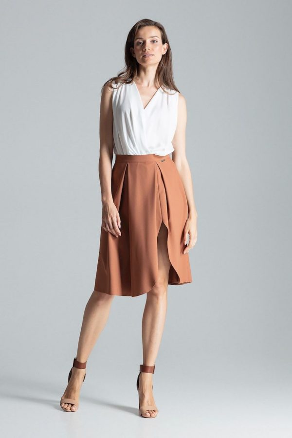 Brown Skirt in Skirts with Polyester