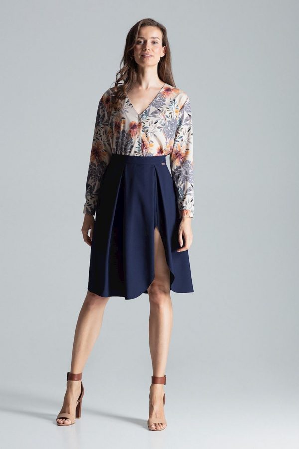 Navy Blue Skirt in Skirts with Polyester
