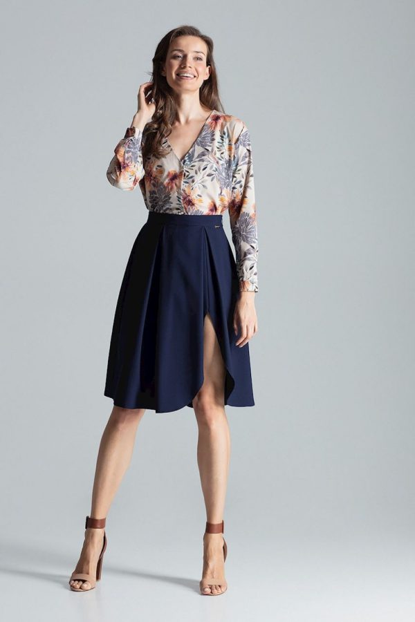 Navy Blue Skirt in Skirts with Polyester