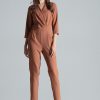 Brown Suit in Playsuits For Women with Polyester