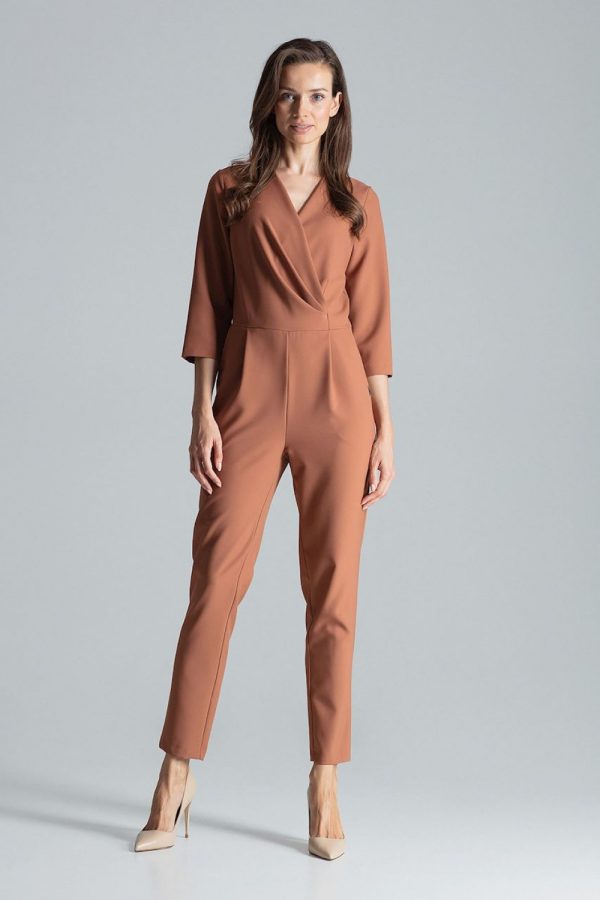 Brown Suit in Playsuits For Women with Polyester