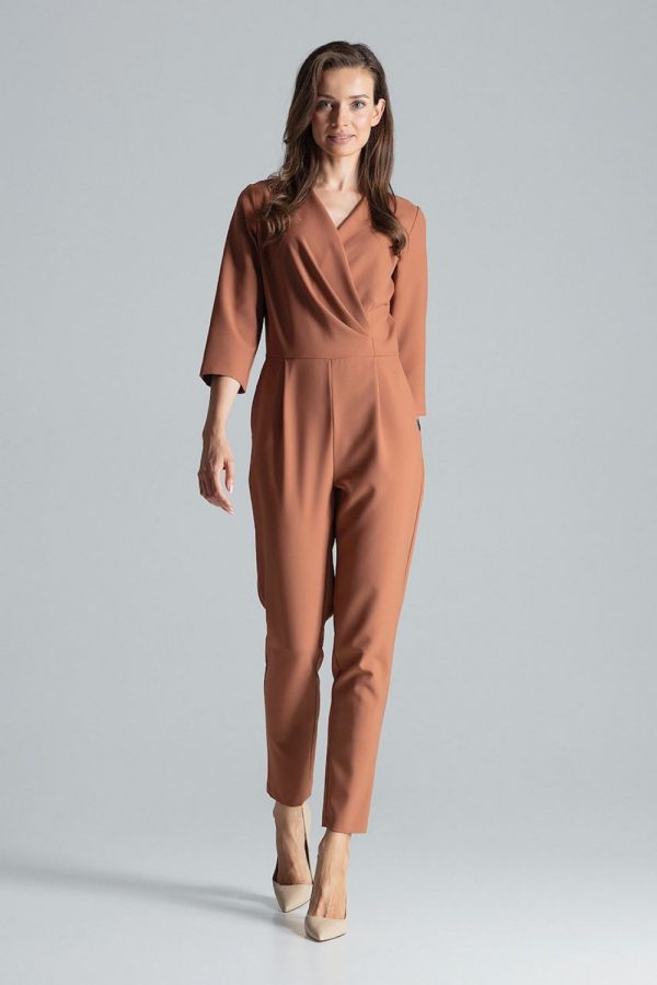 Brown Suit in Playsuits For Women with Polyester