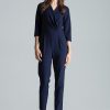 Navy Blue Suit in Playsuits For Women with Polyester