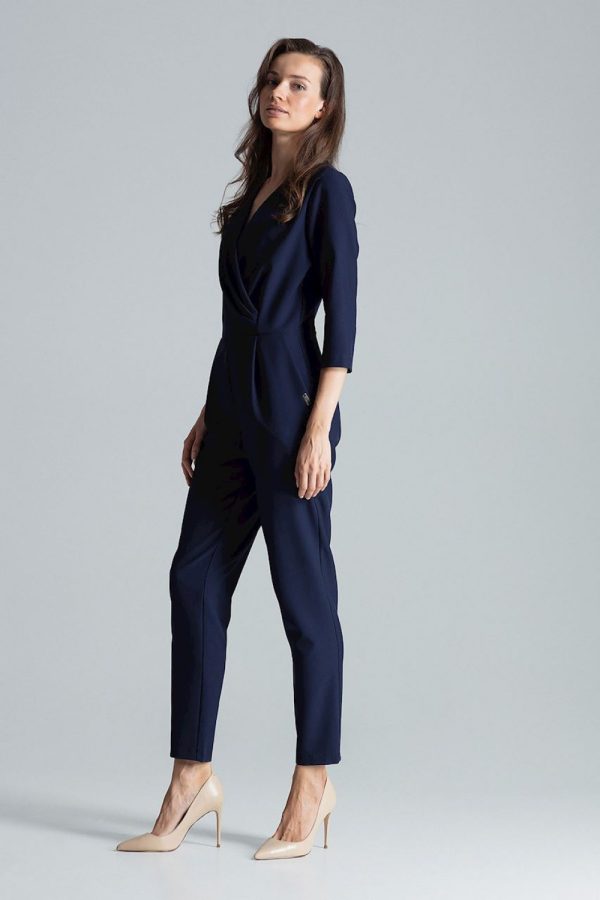 Navy Blue Suit in Playsuits For Women with Polyester