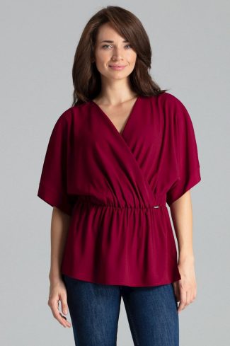 Red Blouse in Women`s Blouses, Tunics with Spandex, Polyester and Viscose