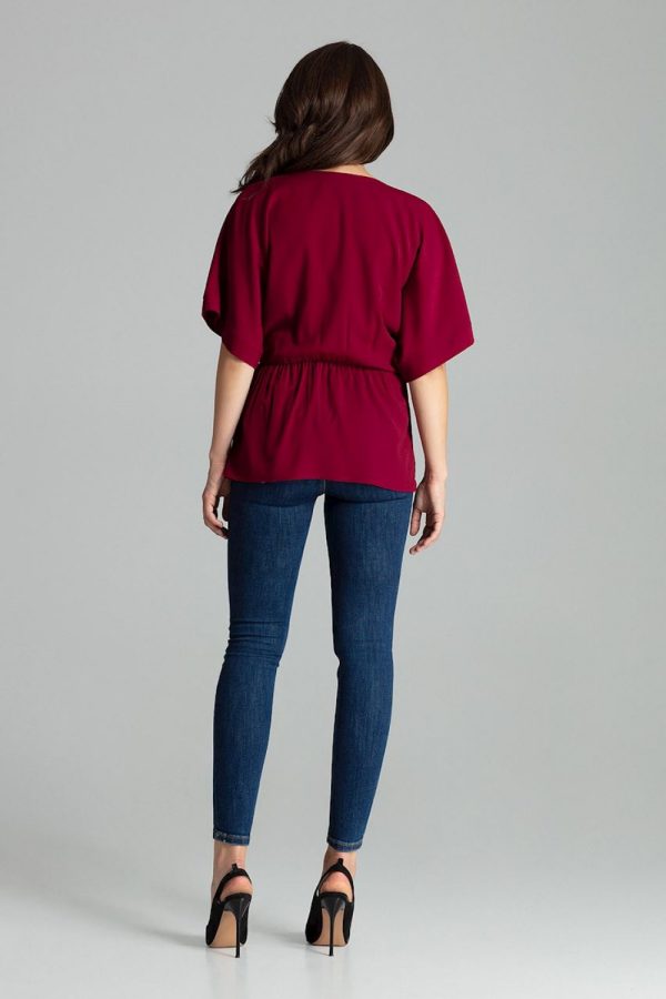 Red Blouse in Women`s Blouses, Tunics with Spandex, Polyester and Viscose