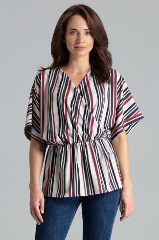 Multicolor Blouse in Women`s Blouses, Tunics with Spandex and Polyester
