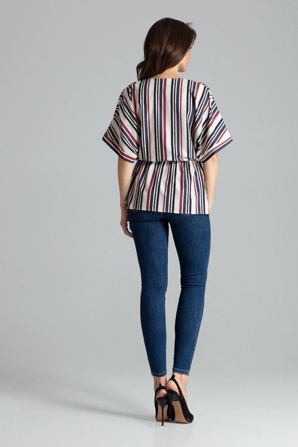Multicolor Blouse in Women`s Blouses, Tunics with Spandex and Polyester