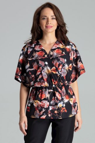 Black Blouse in Women`s Blouses, Tunics with Spandex and Polyester