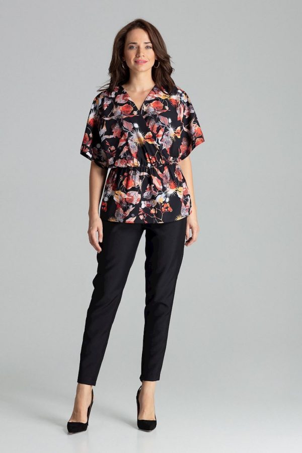 Black Blouse in Women`s Blouses, Tunics with Spandex and Polyester