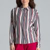 Multicolor Long Sleeve Shirt in Shirts For Women with Spandex and Polyester
