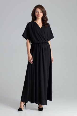 Black Daydress in Day Dresses with Spandex, Polyester and Viscose