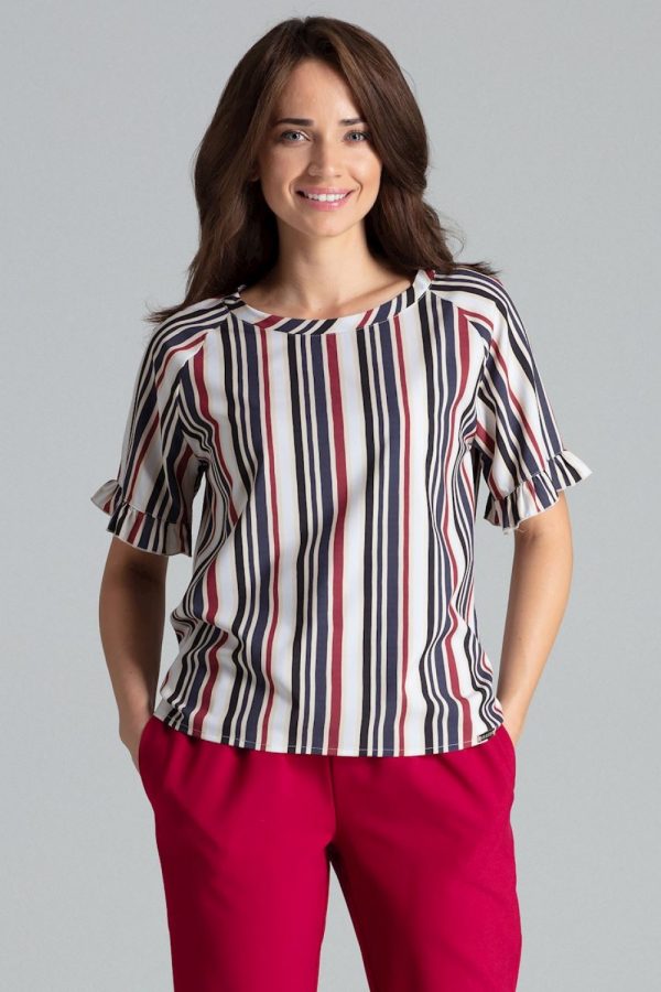 Multicolor Blouse in Women`s Blouses, Tunics with Spandex and Polyester