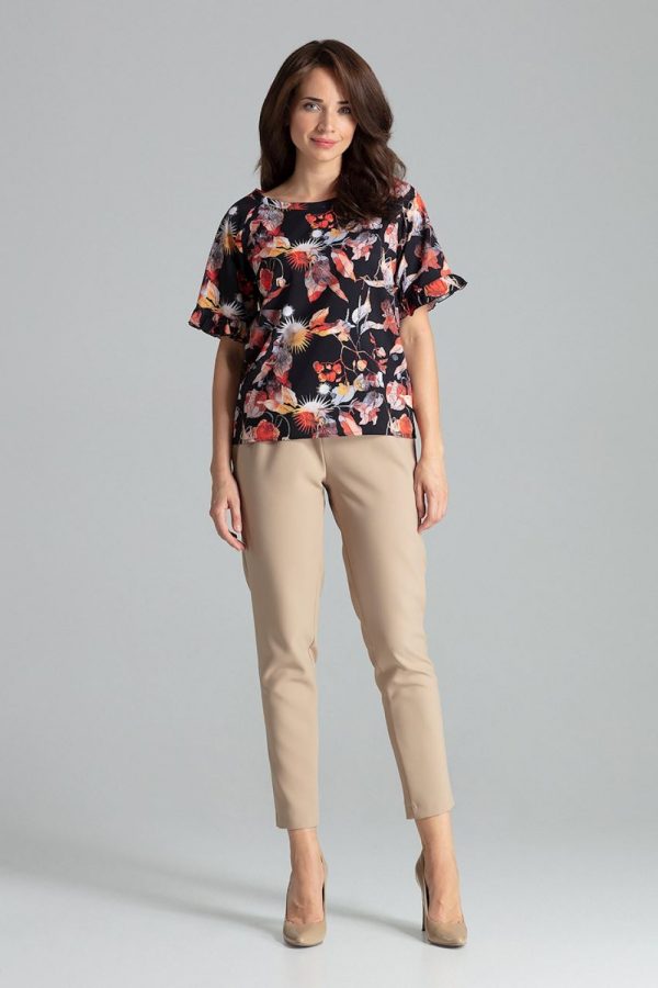 Black Blouse in Women`s Blouses, Tunics with Spandex and Polyester