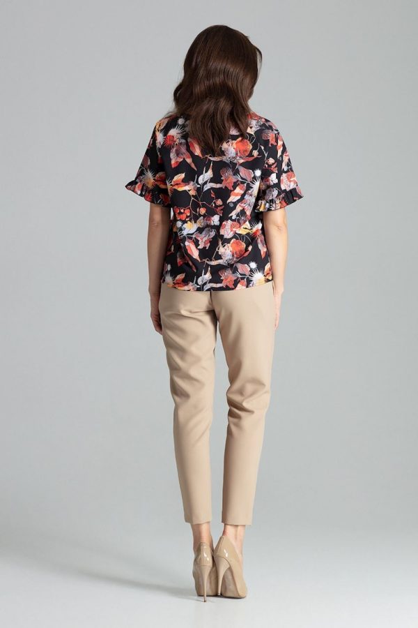 Black Blouse in Women`s Blouses, Tunics with Spandex and Polyester