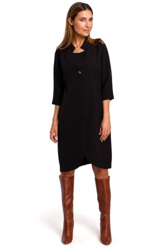 Black Daydress in Day Dresses with Spandex and Polyester