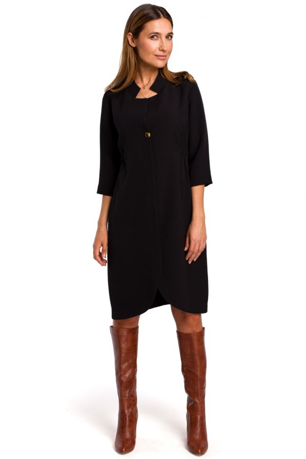 Black Daydress in Day Dresses with Spandex and Polyester