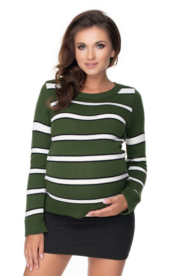 Green Pregnancy Sweater in Sweter Ciążowy with Acrylic