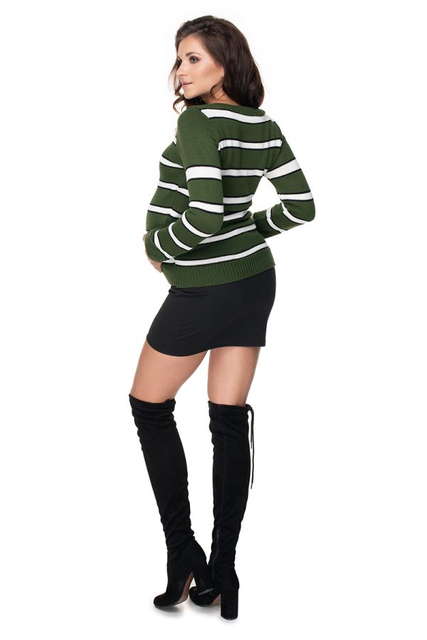 Green Pregnancy Sweater in Sweter Ciążowy with Acrylic