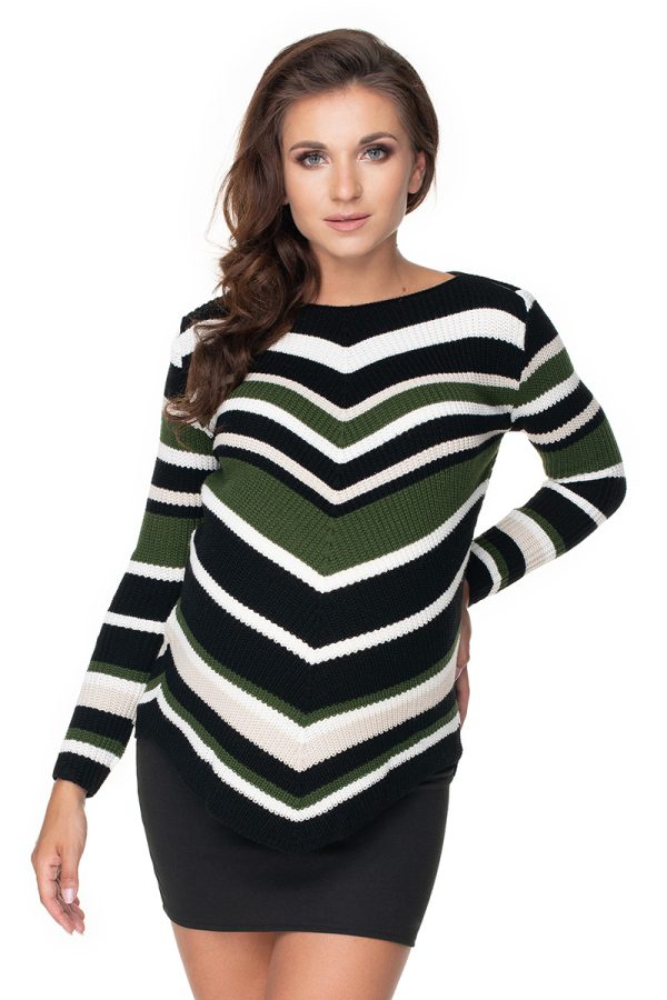 Green Pregnancy Sweater in Sweter Ciążowy with Acrylic