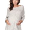 Grey Pregnancy Sweater in Sweter Ciążowy with Acrylic, Polyamide, Polyester and Wool