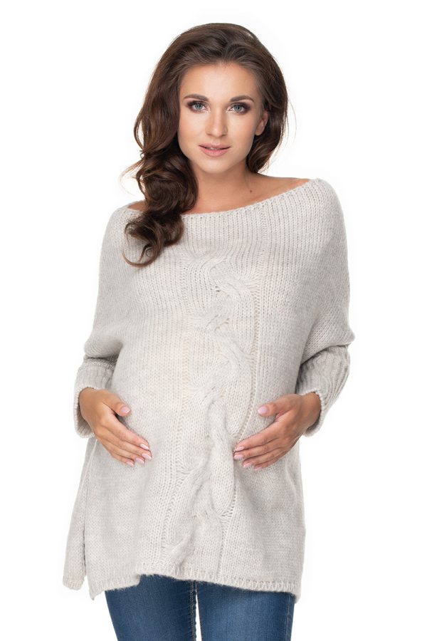 Grey Pregnancy Sweater in Sweter Ciążowy with Acrylic, Polyamide, Polyester and Wool