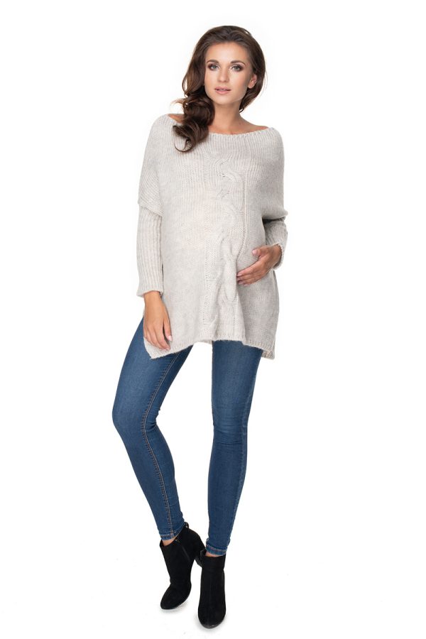 Grey Pregnancy Sweater in Sweter Ciążowy with Acrylic, Polyamide, Polyester and Wool