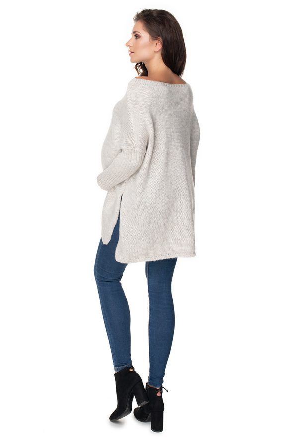 Grey Pregnancy Sweater in Sweter Ciążowy with Acrylic, Polyamide, Polyester and Wool