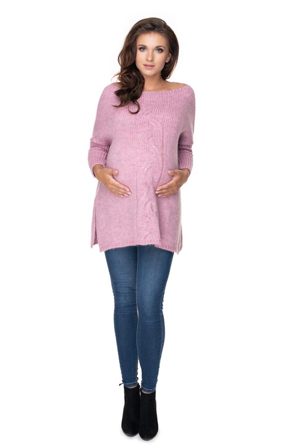 Pink Pregnancy Sweater in Sweter Ciążowy with Acrylic, Polyamide, Polyester and Wool