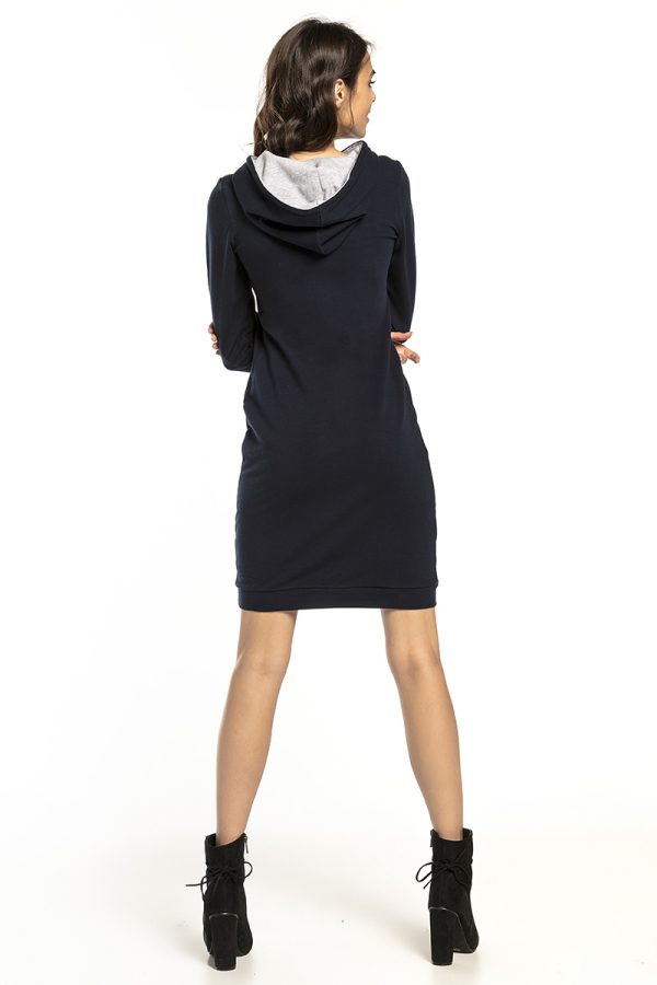 Navy Blue Daydress in Day Dresses with Cotton and Polyester