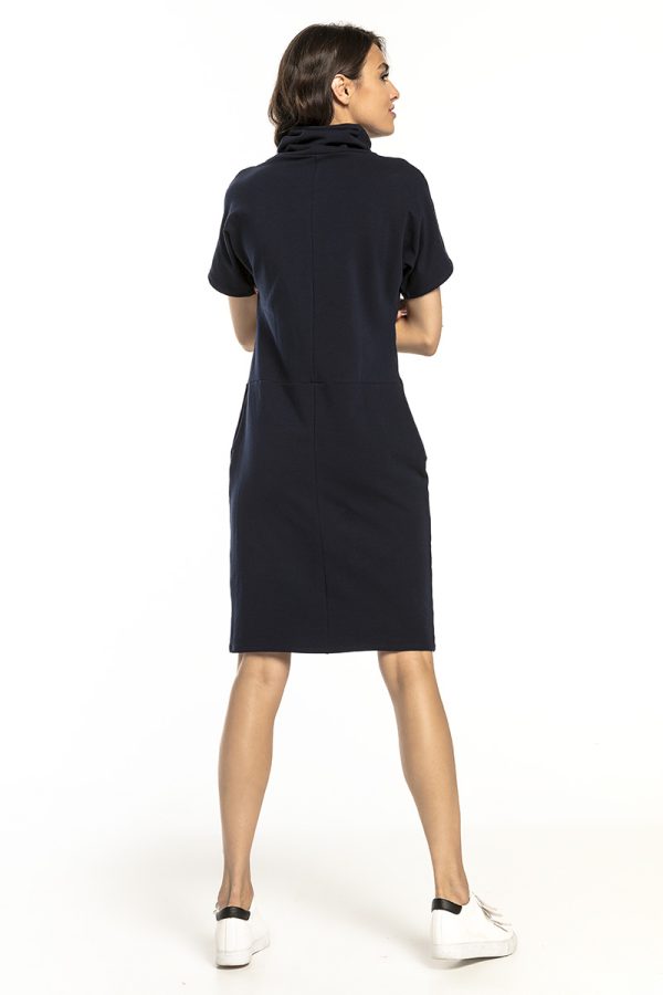 Navy Blue Daydress in Day Dresses with Cotton and Polyester