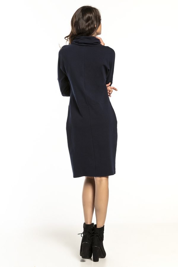 Navy Blue Daydress 3 in Cotton and Polyester