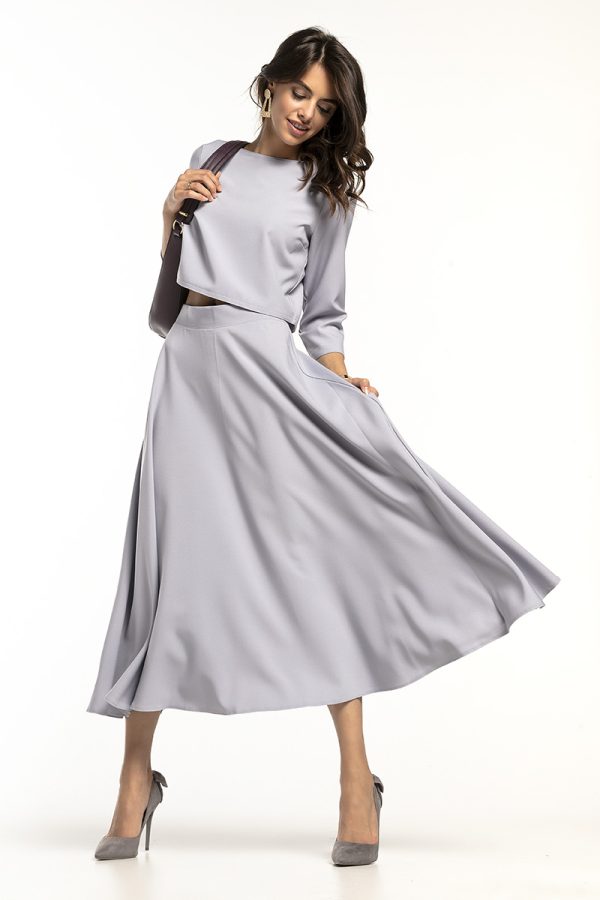Grey Blouse in Women`s Blouses, Tunics with Spandex and Polyester