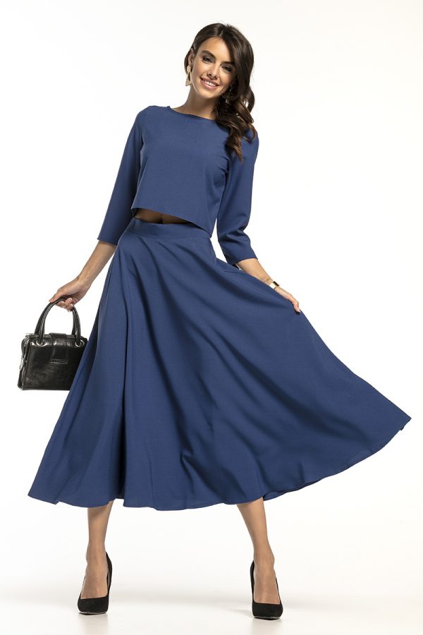 Navy Blue Blouse in Women`s Blouses, Tunics with Spandex and Polyester