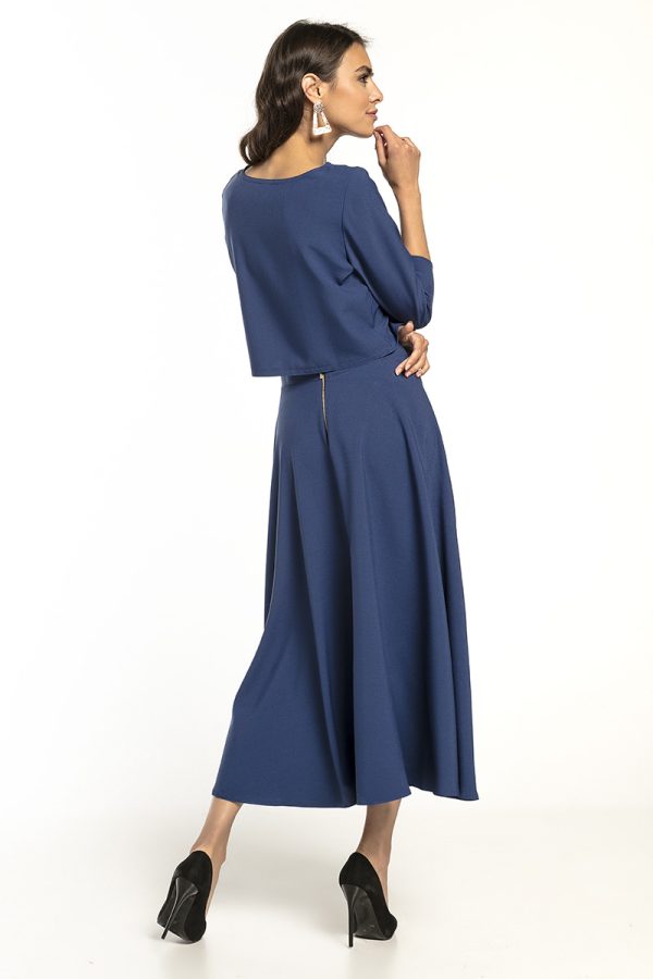 Navy Blue Blouse in Women`s Blouses, Tunics with Spandex and Polyester