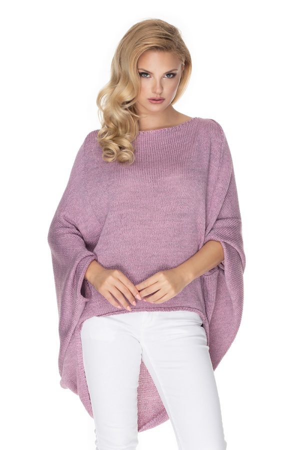 Pink Poncho in Cardigans For Women, Ponchos with Acrylic, Polyamide and Viscose