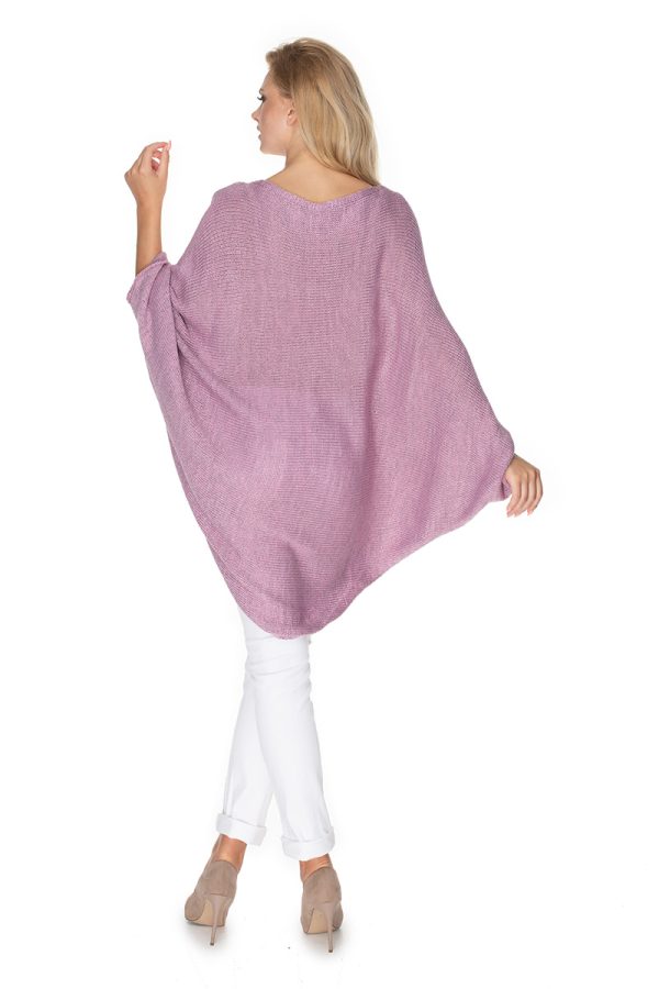 Pink Poncho in Cardigans For Women, Ponchos with Acrylic, Polyamide and Viscose