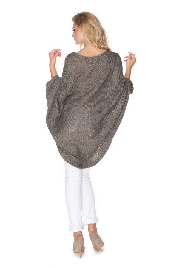 Brown Poncho in Cardigans For Women, Ponchos with Acrylic, Polyamide and Viscose